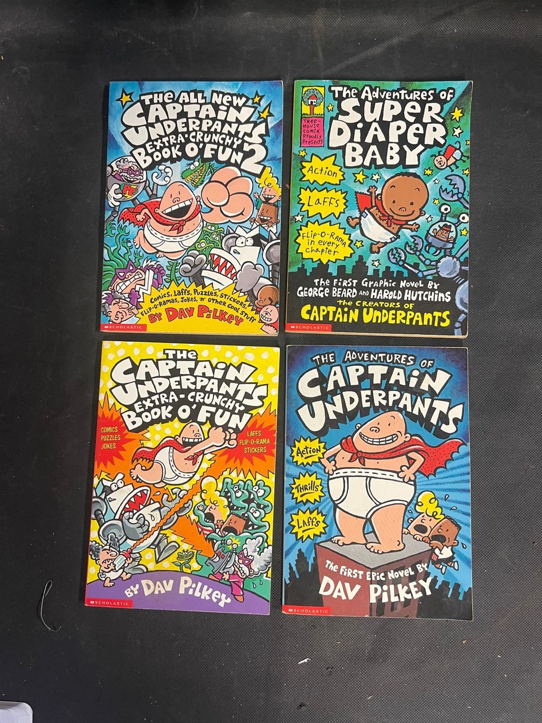 Captain Underpants and Super Diaper Baby Lot of 4 Books 