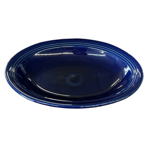 Fiesta - Cobalt Blue Oval Serving Bowl Platter Homer Laughlin Ceramic Dish HLC