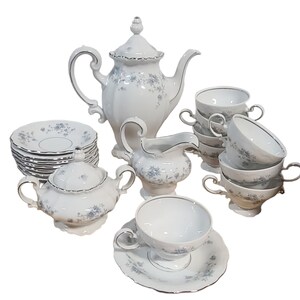 Vintage Johann Haviland Blue Garland Coffee Tea Serving Set 21 Pcs Germany