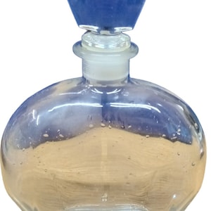 Rounded Glass Decanter Antique Made in Italy Vintage 9&quot;