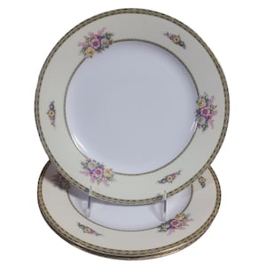 Vintage Noritake China Dinner Plates Set Three Pieces Juanita Pattern 3 Pcs
