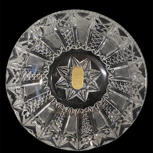 Hand-cut Best Lead Crystal Ashtray Made in East Germany Original Sticker