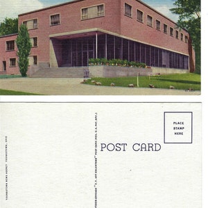 Antique Youngstown State YSU College Library Penguins Postcard