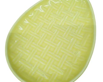 Fiesta - Sunflower Yellow Embossed Egg Shaped Plate Easter Candy Ceramic Serving