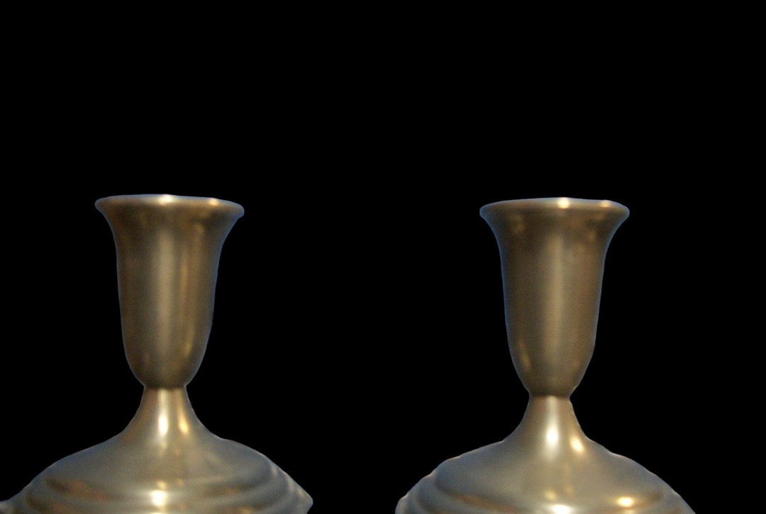Pair of Vintage Antique Reed & Barton Pewter Candle Holders P214 Etsy
