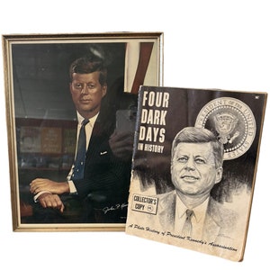 John F. Kennedy Portrait in Color and Four Dark Days in History Magazine