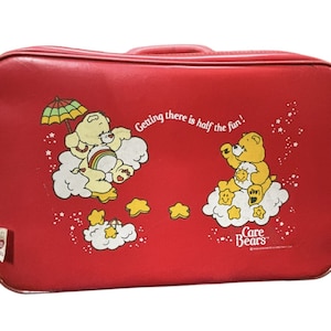 ヴィンテージ ケアベアーズ 1983年 キッズ トラベル スーツケース Vtg 1983 Care Bears Yellow Suitcase Luggage Bag Getting