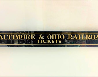 Baltimore & Ohio Railroad RR Railway Jealousy Glass Railroad Ticket Booth Sign