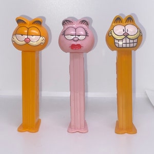 Vintage Garfield Arlene 3 vintage Pez Set - 4.9 Neon Stem