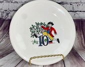 Vintage Fiesta 10 Days Of Christmas Ceramic Salad Plate