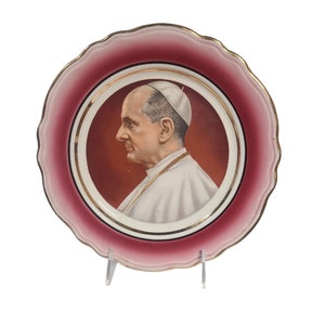 Collector&#39;s Plate Roman Catholic Pope Paul VI Vintage Homer Laughlin Made in USA