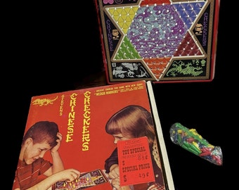 貴重 1977年 Steven Mfg チャイニーズチェッカーズ ブリキ製