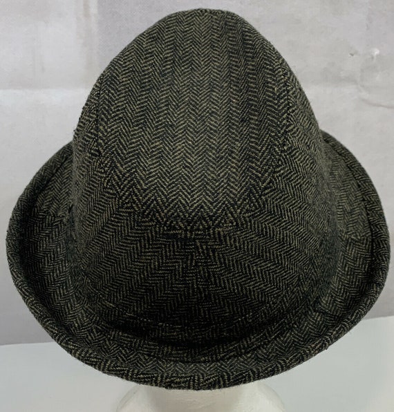 Men's Tweed Wool Blend Fedora Hat, Brown/Black, S… - image 2