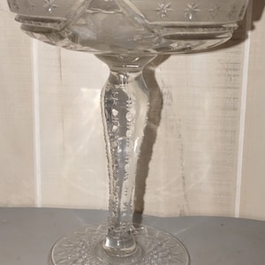 Vintage 1900&#39;s McKee Edwardian Pedestal Pressed Cut Glass Dessert Compote 8.5&quot;