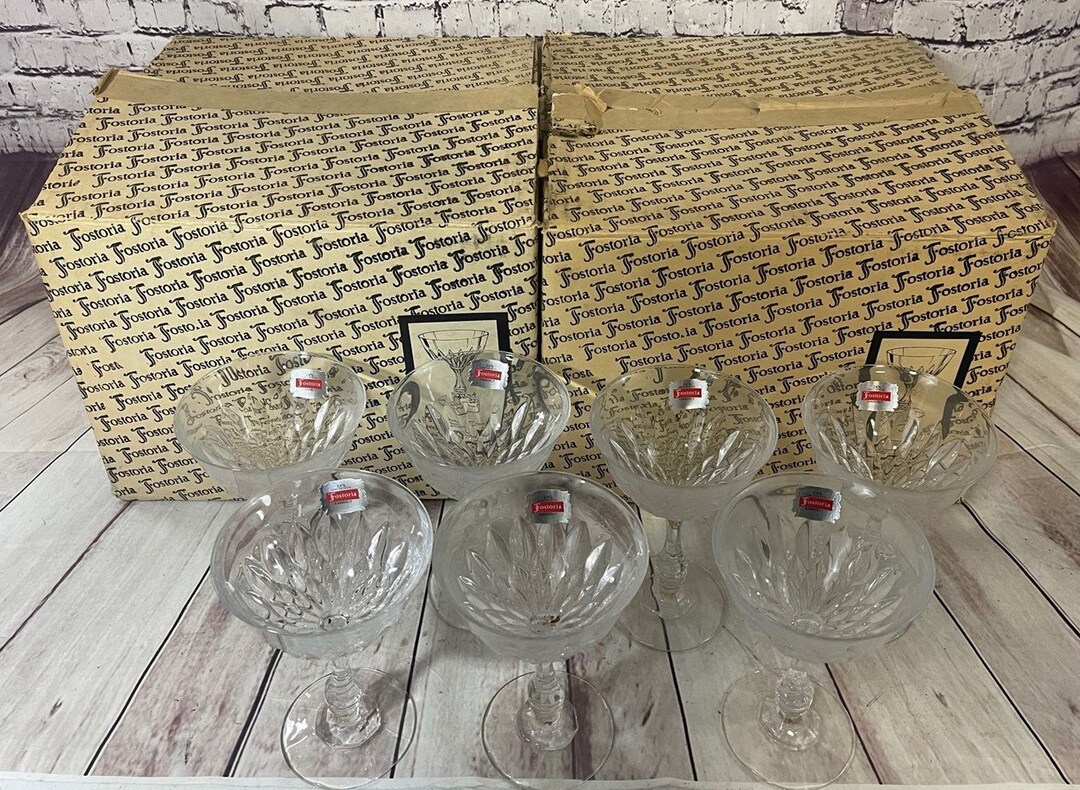 Vintage 7 Fostoria Kimberly Champagne / Dessert Glasses 24 Etsy
