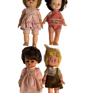 Effandee Fluffy Doll With Three Made in Hong Kong Dolls Lot of 4