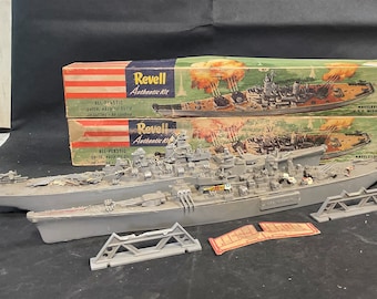 Two Vintage 1954 U.S.S Missouri Authentic Building Kits Original Boxes