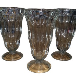 Soda Shop Drinking Glasses Set Of 3 Vintage Collectible Drinkware Kitchenware