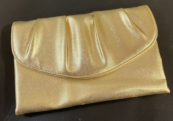 Vintage Gold Pleather Snap Closure Strapless Form… - image 1