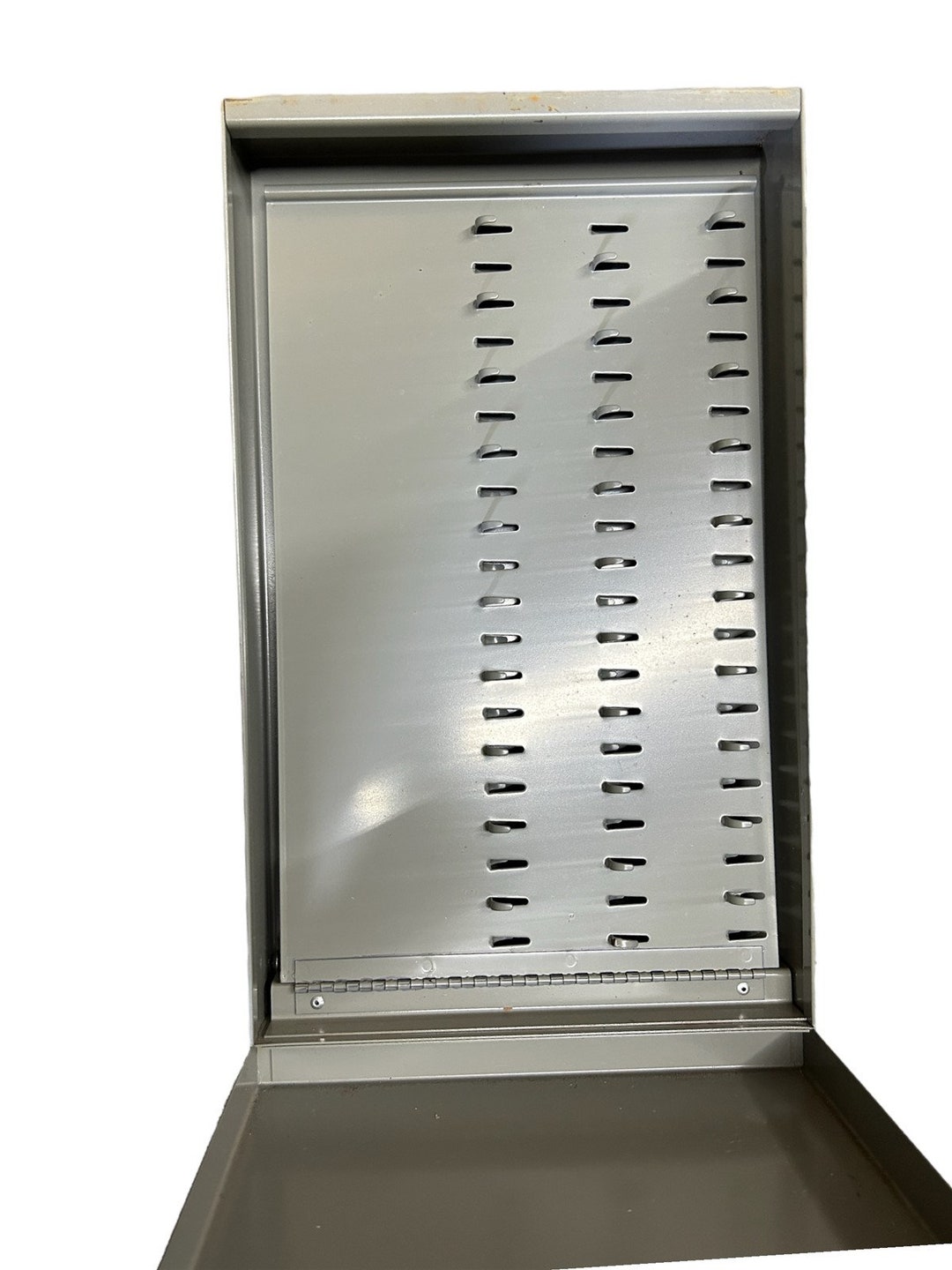 Grey Metal Lockbox With Key Organizer Hanger Security Etsy