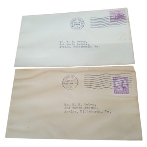 Postal Envelopes With Stamps Vintage Collectible Postal Mailing Ephemera