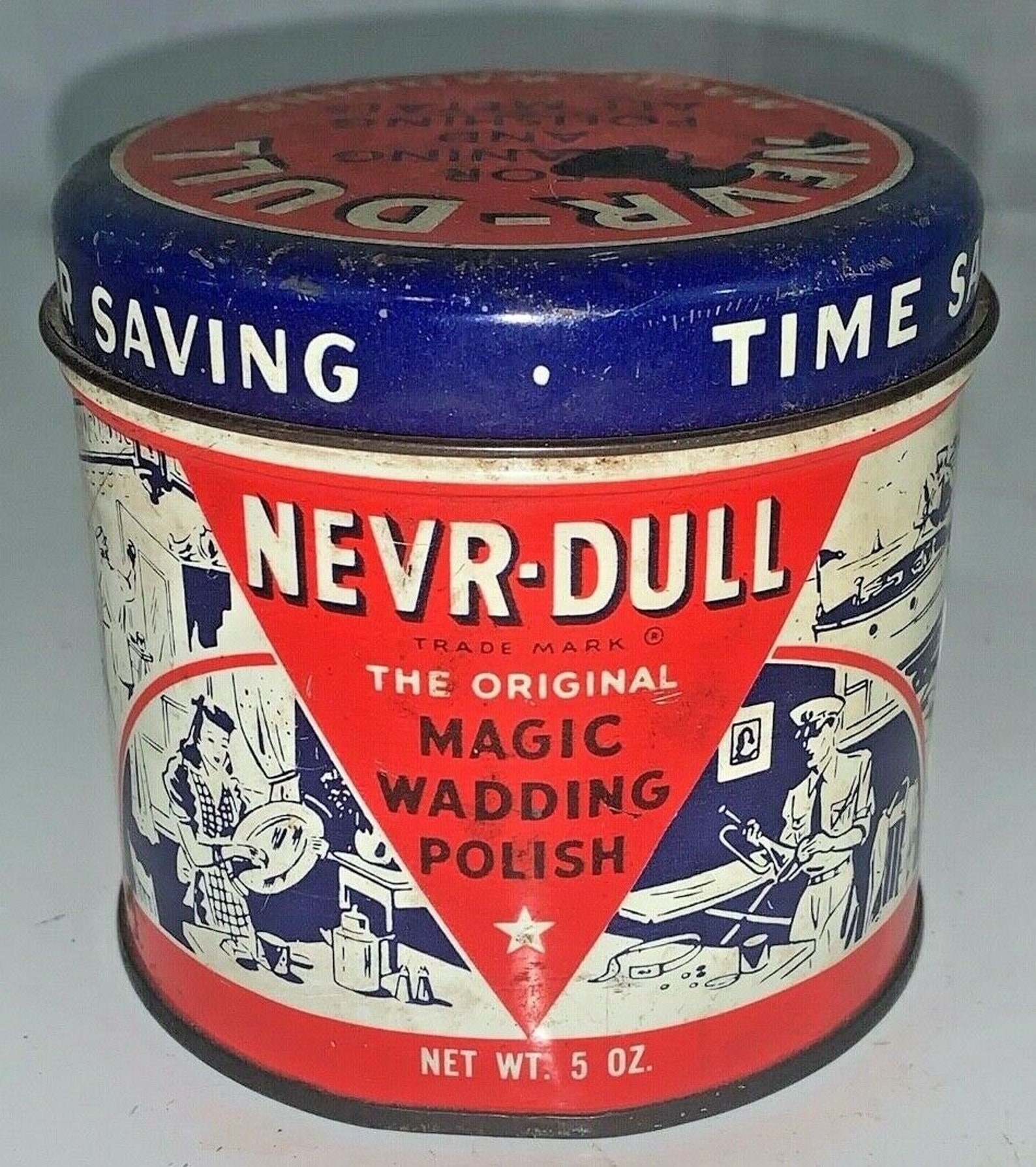Vintage Nevr Never Dull Magic Wadding Metal Polish 5 Oz Empty Etsy