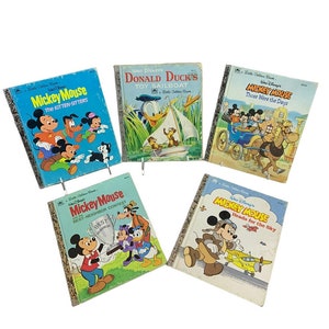 Little Golden Books Mickey Mouse Lot 5 Disney Stories Vintage