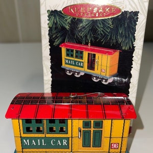 Vintage Hallmark Keepsake Yuletide Central Mail Car Christmas Ornament
