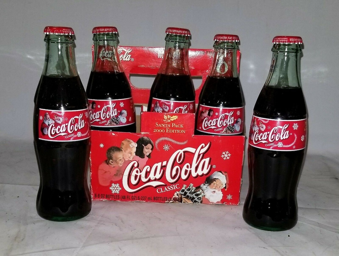 Santa Pack 2000 Edition Coca-cola Five Glass Bottles - Etsy