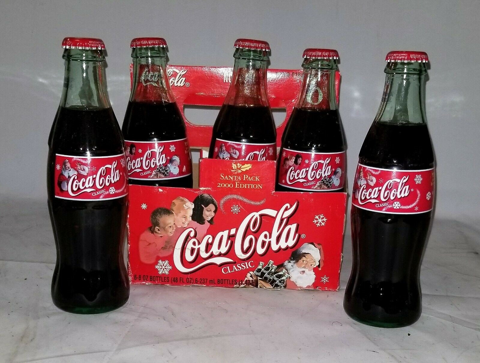 Santa Pack 2000 Edition Coca-cola Five Glass Bottles - Etsy