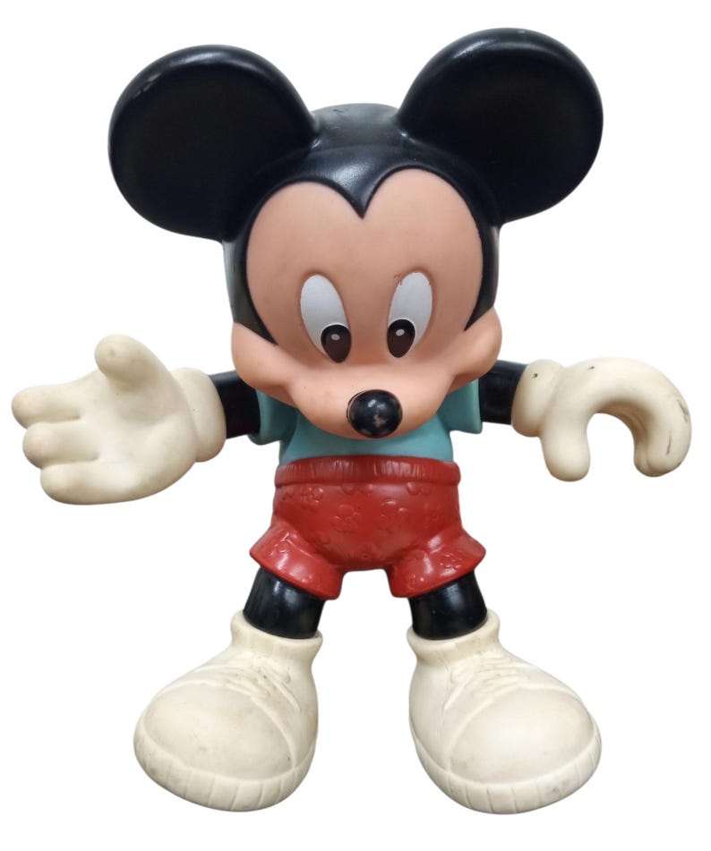 Disney Musse Pigg 8,5" leksaksfigur Vintage samlarobjekt Nostalgisk 1980-tal bild 2