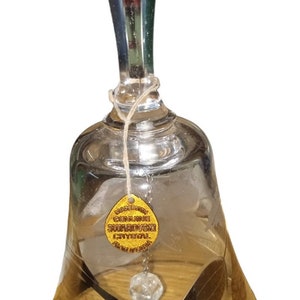 Swarovski Crystal Glass Bell Vintage Collectible Floral Decorative Art Glass