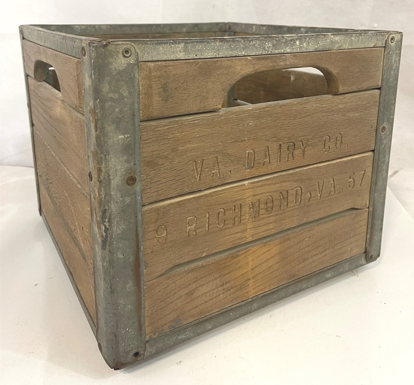 Vintage Richmond Virginia VA Dairy Co Wooden Crate Etsy