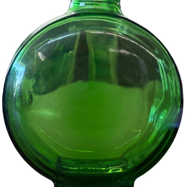 Sunsweet Green Circle Juice Bottle See Through Glass Vintage