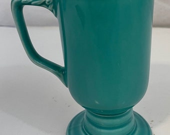 Vintage Turquoise Fiesta Homer Laughlin Irish Coffee Footed Mug Discontinued Go Along