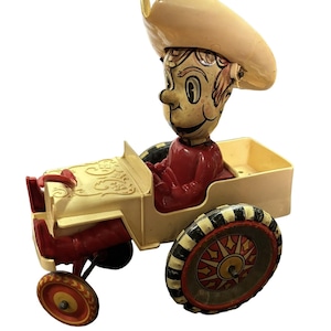 Marx Tin Toy Wind Up Sheriff Sam Vintage 1950s Litho Working