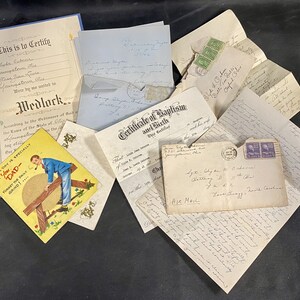 Cartas de amor manuscritas vintage únicas, certificado de matrimonio, tarjetas de papel surtidas