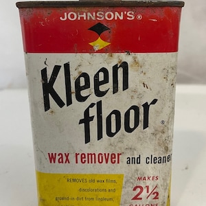 Vintage Johnson&#39;s Kleen Floor Wax Remover and Cleanser Can
