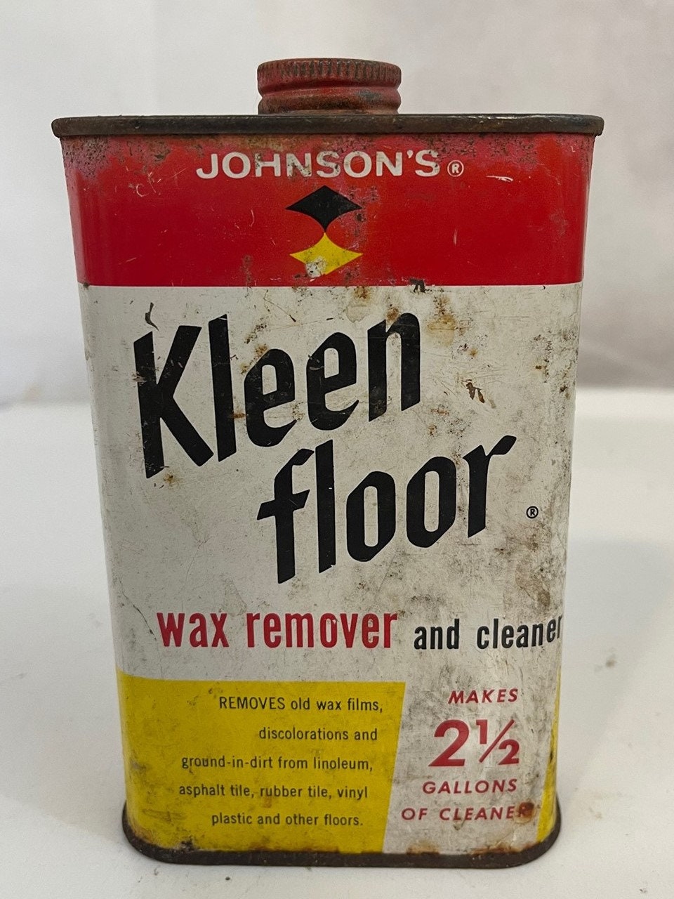 Vintage Johnson's Kleen Floor Wax Remover and Cleanser Can Etsy