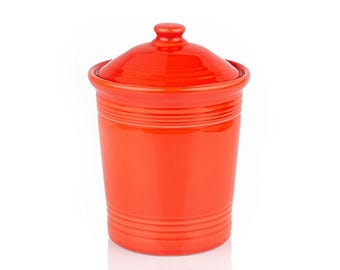 Fiesta - Poppy Orange Large Canister Homer Laughlin HLC Ceramic
