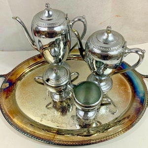 Vintage International Silver Company 5 piece Tea and Coffee Set