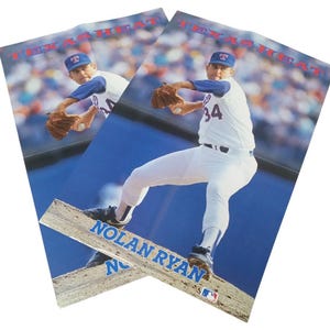 MLB Nolan Ryan Posters 16x24 Set Of 2 Retro Collectible Nostalgic Sports Mancave