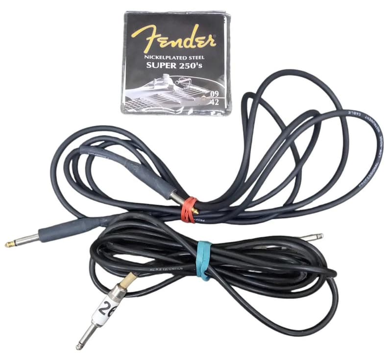 Fender Guitar Carrying Case W/Cords & Strings Collectible Music Equipment image 4