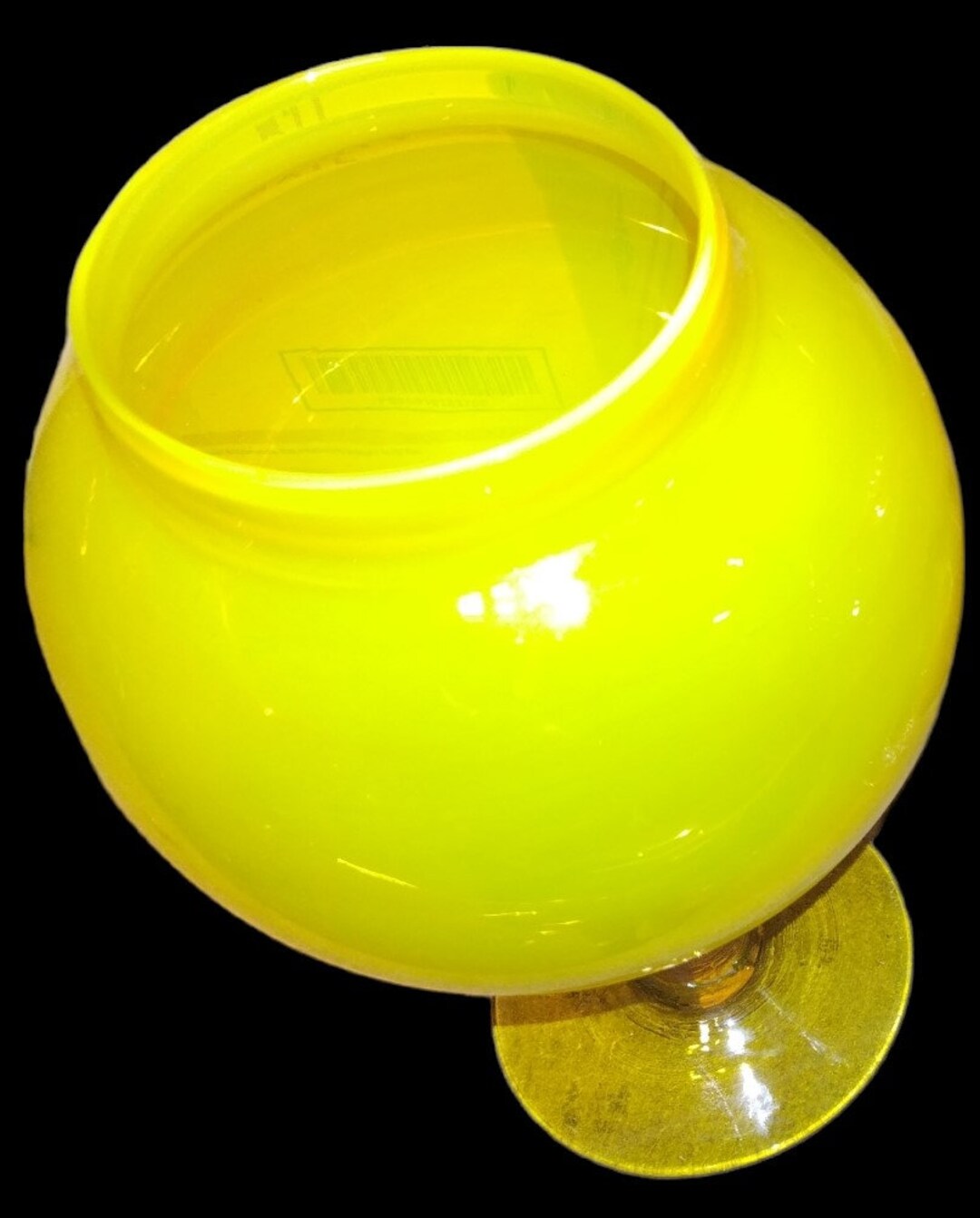 Vintage Mid Century Modern Amber Glass Decorative Goblet or Candy Bowl ...