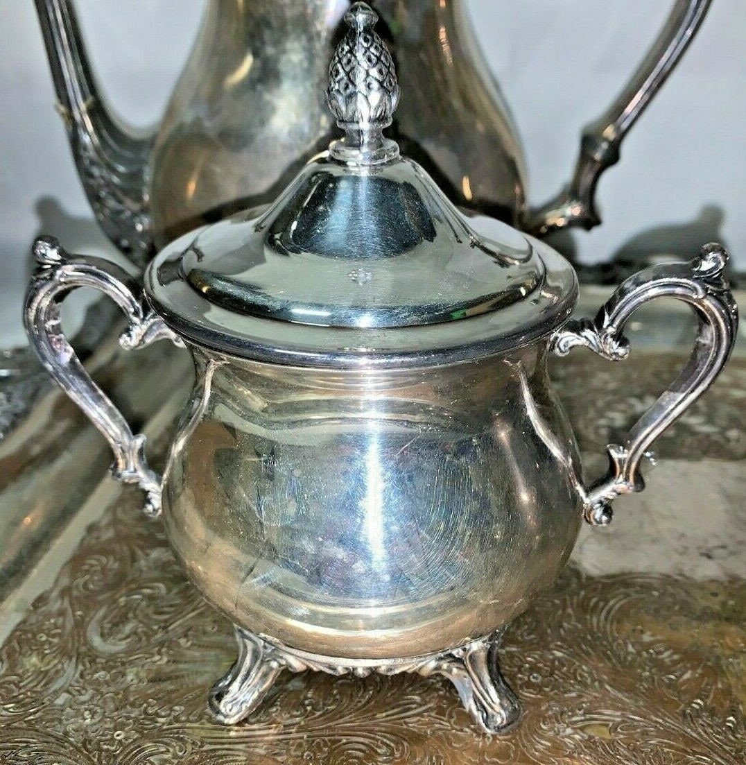 Antique W.M. Rogers Silverplate Serving Set Bandeja Sugar Etsy