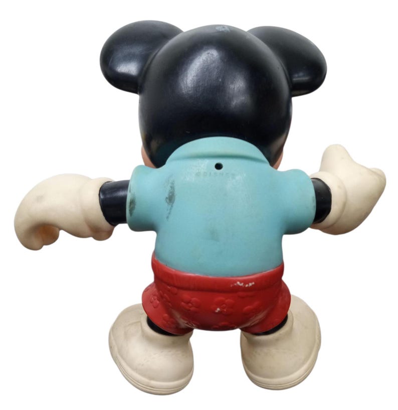 Disney Musse Pigg 8,5" leksaksfigur Vintage samlarobjekt Nostalgisk 1980-tal bild 3