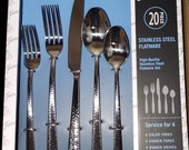 Original Cambridge Fiesta Conga Mirror 20-Piece Flatware Set Original Box Mint