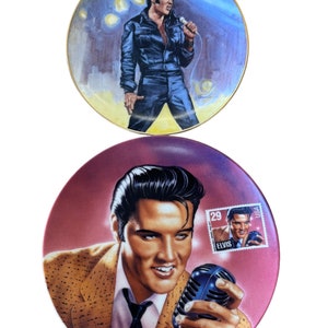 Elvis Presley The Rock and Roll Legend Bradex and Hound dog Set of Two Plates