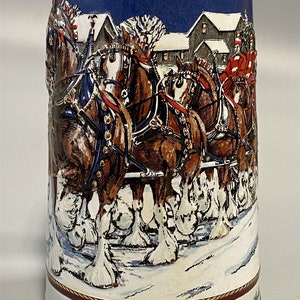 VINTAGE Budweiser 1989 Collector&#39;s Series Clydesdale Horse Beer Stein