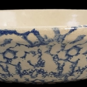 Cuenco para pasta vintage de 12 pulgadas, color azul, de Robinson Ransbottom, Ohio, de RR&P Co., años 70